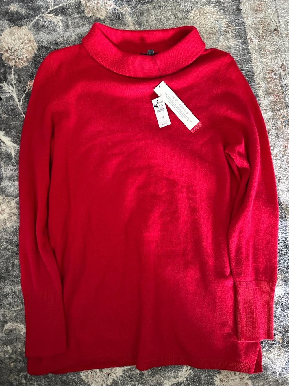 Talbots Red Cashmere Funnel Neck Sweater